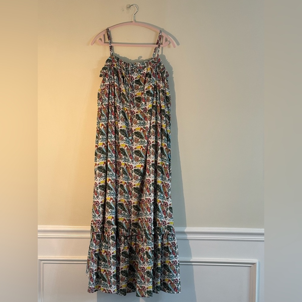 Ro’s Garden Tropical Print Maxi Dress Size S